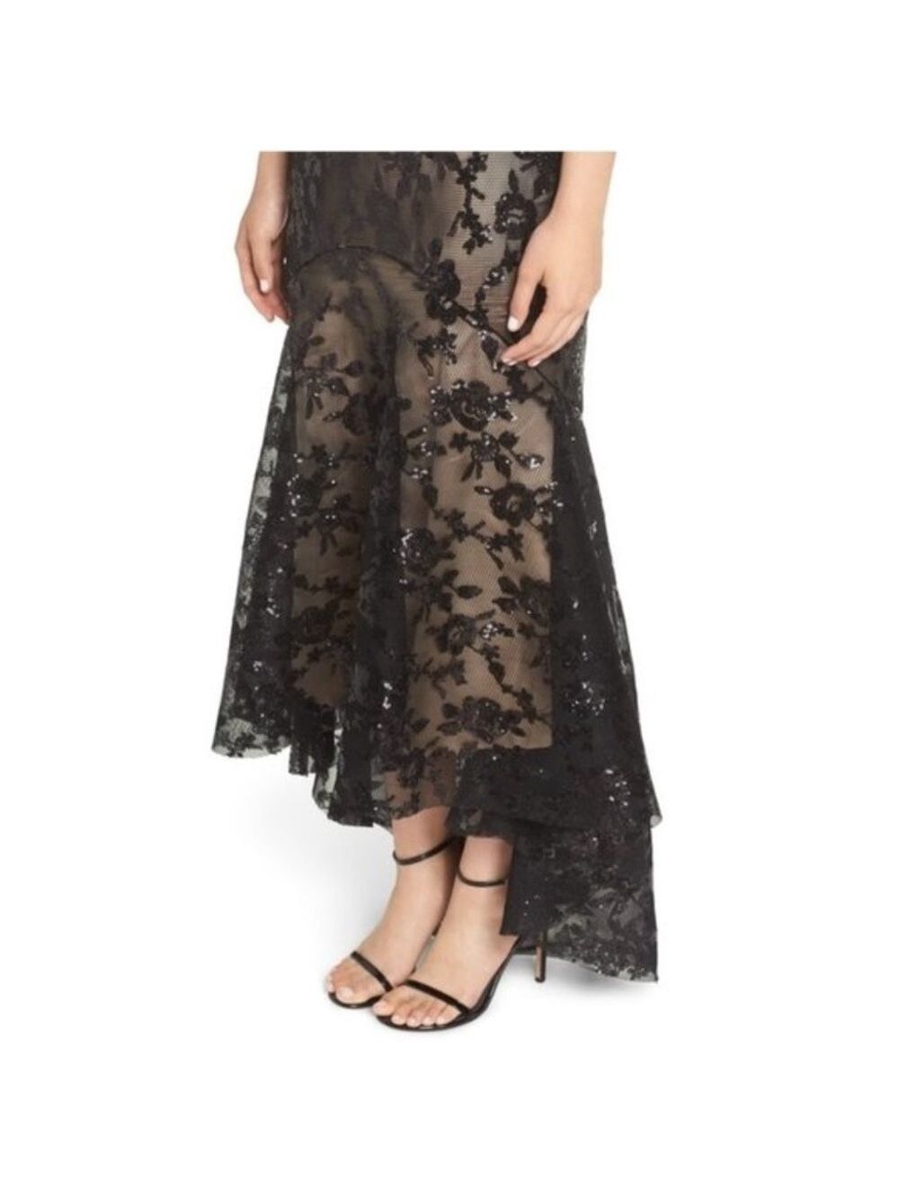 ELIZA J Sequin & Lace High/low Trumpet Gown - Picture 4 of 10